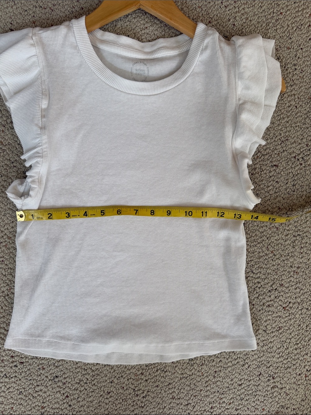 Urban Rebel White Ruffle-Sleeve Ribbed Top - Picture 4 of 5